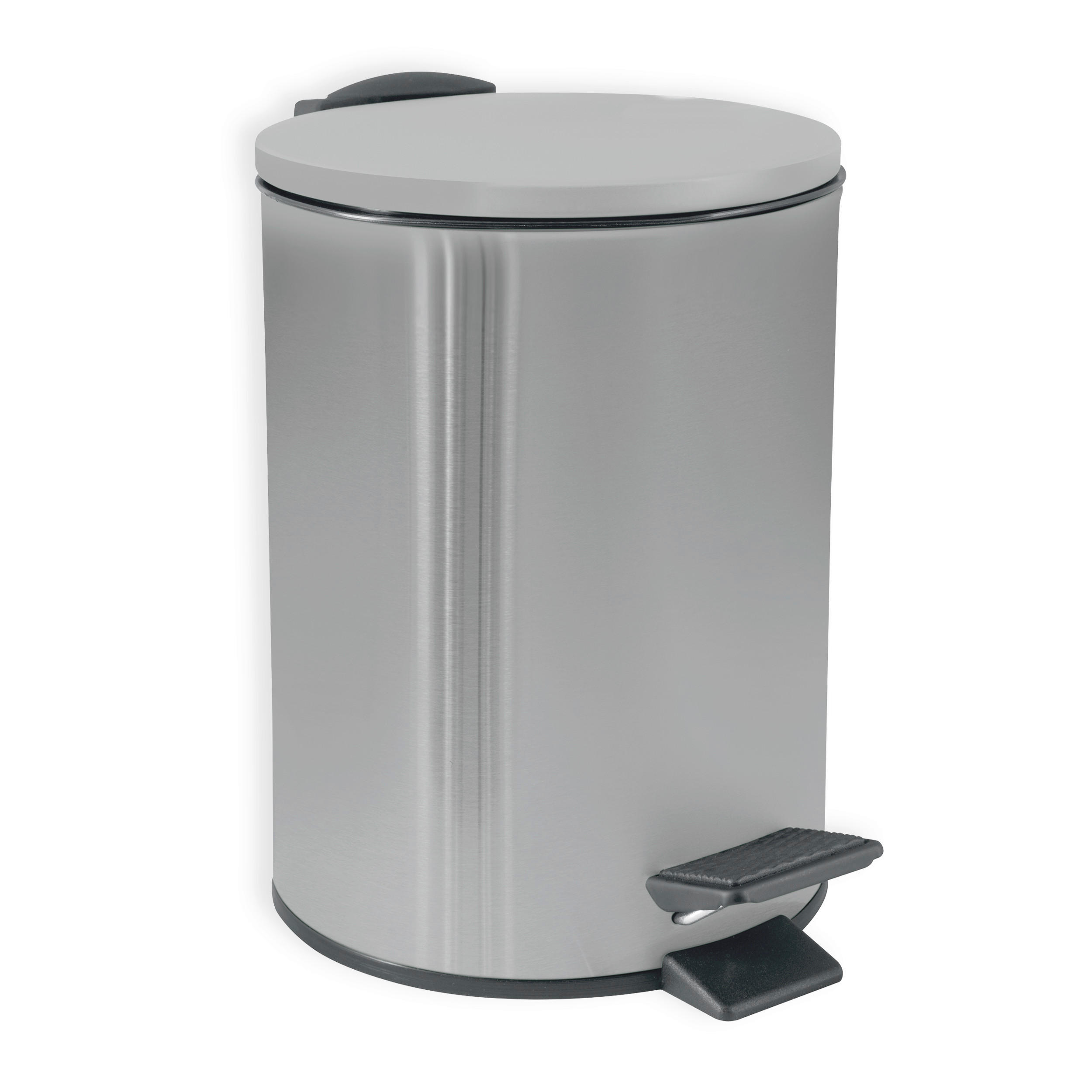 TRETEIMER ADELAR 3 L  - Silberfarben/Schwarz, Basics, Kunststoff/Metall (16.80/16.80/22.80cm) - Spirella
