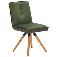 STUHL - Dunkelgrau/Grün, KONVENTIONELL, Holz/Textil (47/88/60cm) - Venda
