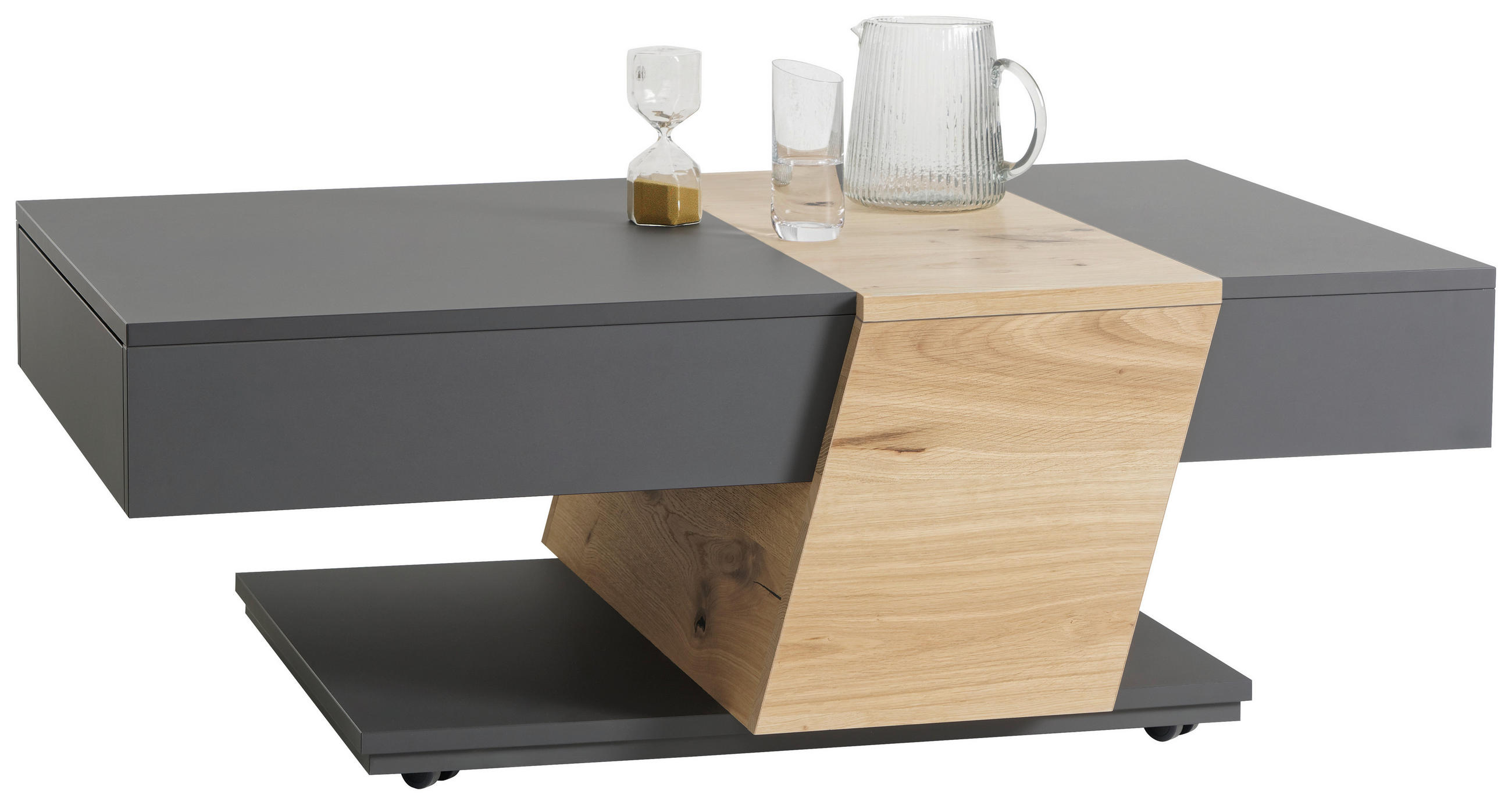 Voglauer KONFERENČNÍ STOLEK, barvy grafitu, divoký dub, dřevo, kompozitní dřevo, 120/74/43 cm