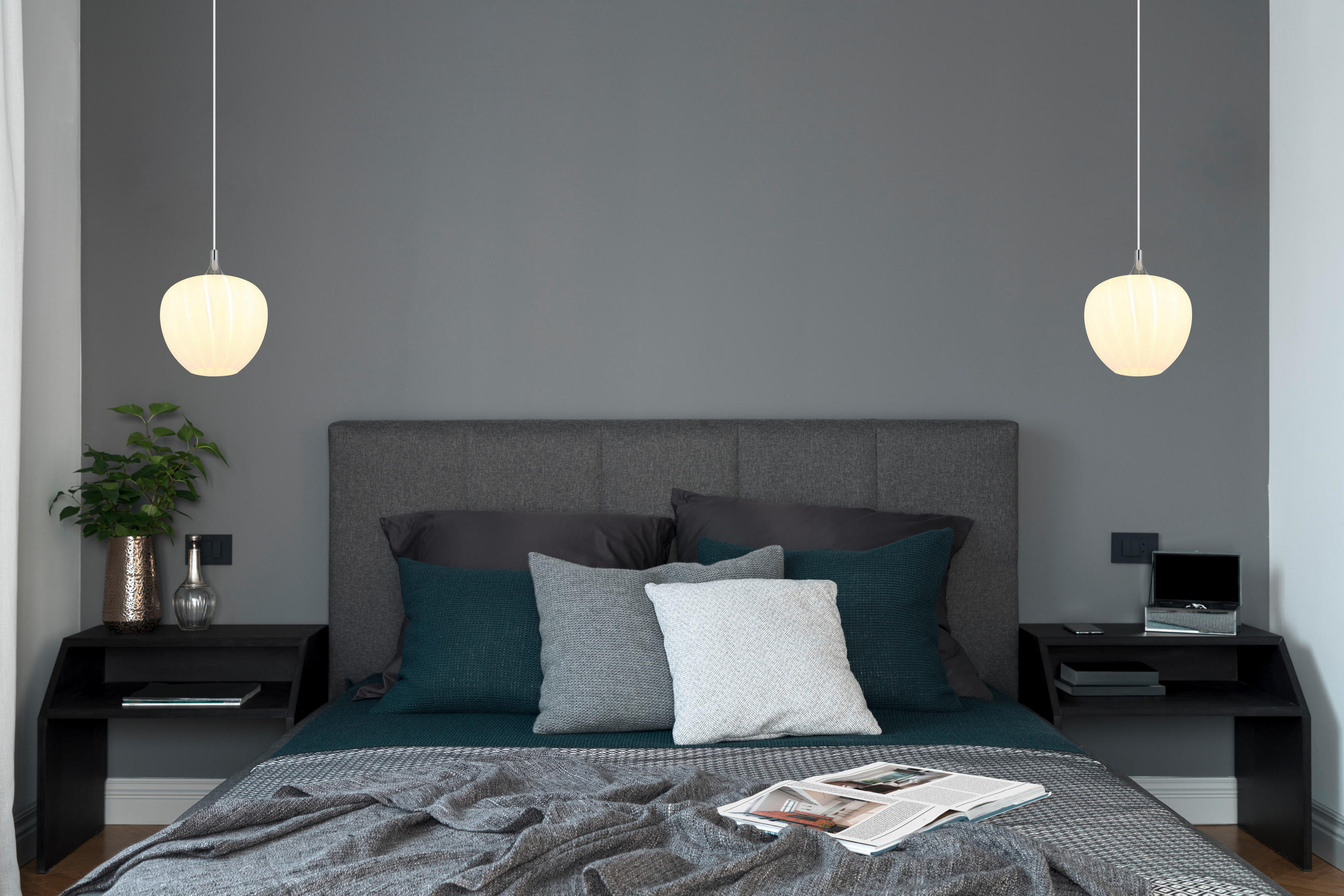 HÄNGLAMPA 29/120 cm  - vit/kromfärg, Klassisk, metall/glas (29/120cm) - Globo