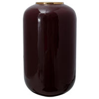 VASE  - Bordeaux/Goldfarben, Trend, Metall (24/24/50cm) - Kayoom