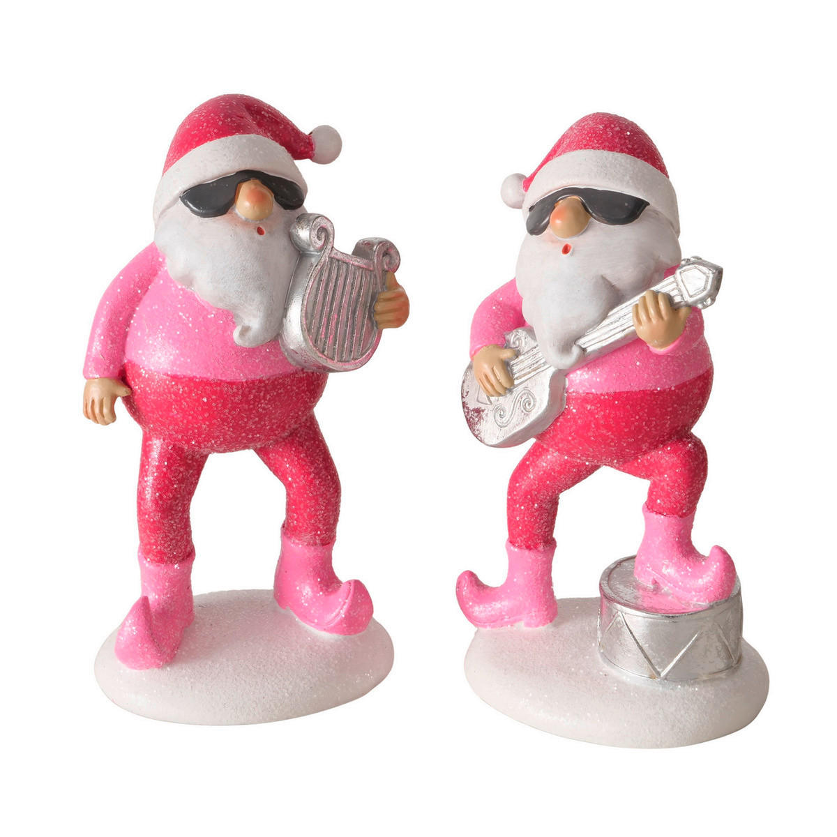 VÁNOČNÍ FIGURKA - bílá/pink, Basics, plast (10/7/16cm)