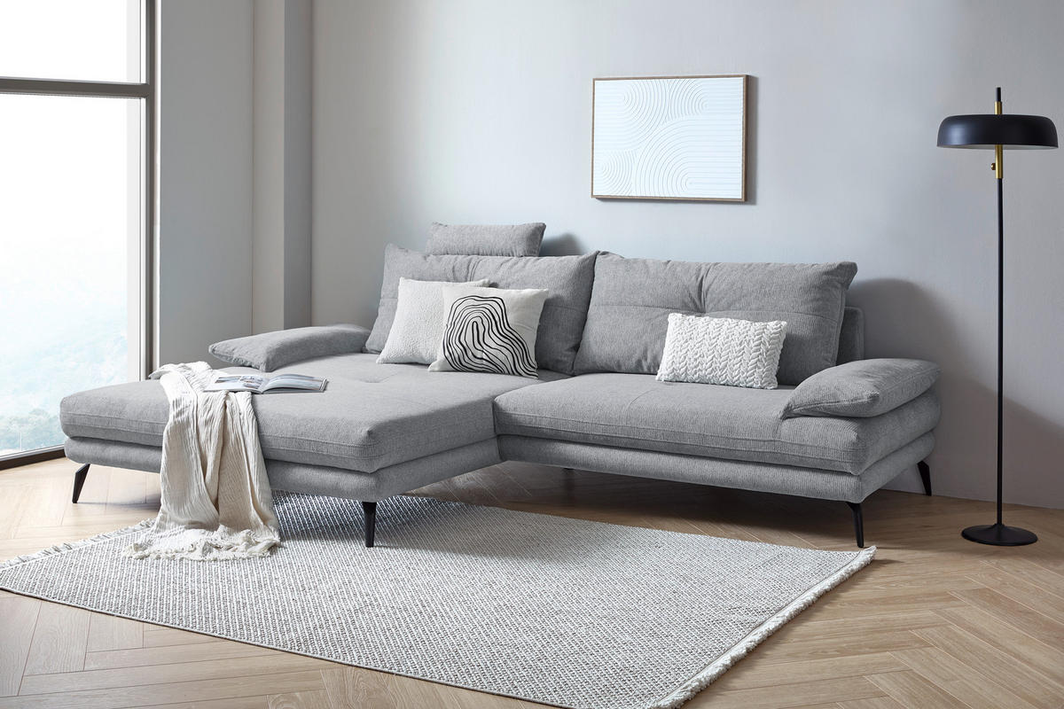 HÖRNSOFFA i flatväv mörkgrå  - mörkgrå/svart, Design, metall/textil (176/294cm) - MID.YOU