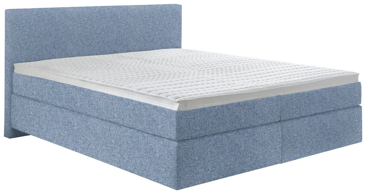 BOXSPRINGBETT 180/200 cm  in Blau  - Blau/Schwarz, KONVENTIONELL, Kunststoff/Textil (180/200cm) - Hom`in