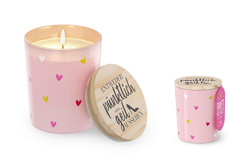 DUFTKERZE  - Rosa, Basics, Glas (7/8,5/7cm)