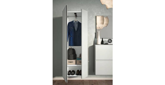 GARDEROBENSCHRANK 60/179/33 cm - Anthrazit/Weiß, Design, Holzwerkstoff (60/179/33cm) - Moderano