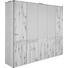 DREHTÜRENSCHRANK 5 -türig Eiche furniert, mehrschichtige Massivholzplatte (Tischlerplatte) Eichefarben, Grau - Eichefarben/Grau, Design, Glas/Holz (252/226/63cm) - VOGLAUER