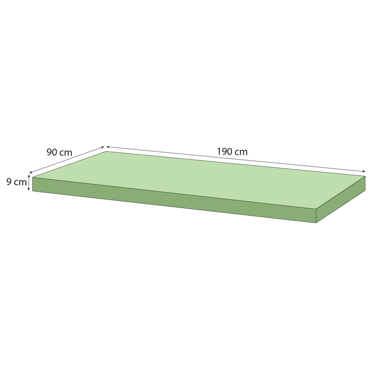 KINDERMATRATZE Höhe ca. 9 cm  - Weiß, Basics, Textil (190/9/90cm) - Hoppekids