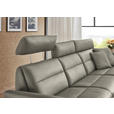 ECKSOFA in Echtleder Hellgrau  300/157 cm  - Hellgrau/Schwarz, Design, Leder/Metall (300/157cm) - Dieter Knoll