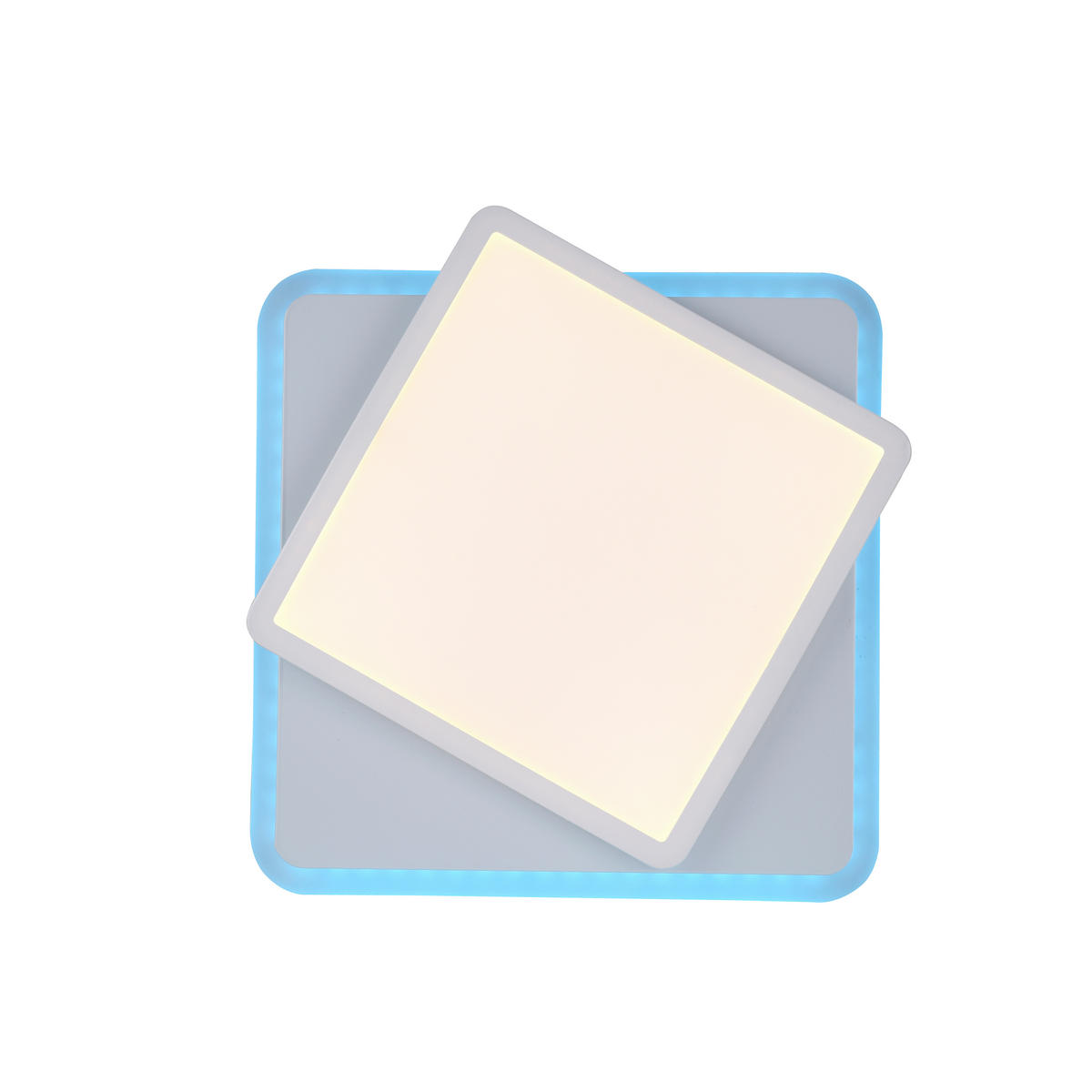 LED-Deckenleuchte 45,3/45,3/7,5 cm   - Weiß, Design, Kunststoff/Metall (45,3/45,3/7,5cm) - Globo