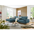 ECKSOFA in Echtleder Blau  - Blau/Schwarz, Design, Leder/Metall (193/332cm) - Dieter Knoll