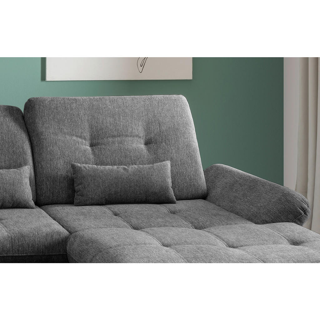 Thumbnail - Livetastic Wohnlandschaft, Anthrazit, Textil, Uni, 7-Sitzer, Füllung: Schaumstoff, Ottomane links, U-Form, 376x254 cm, M...