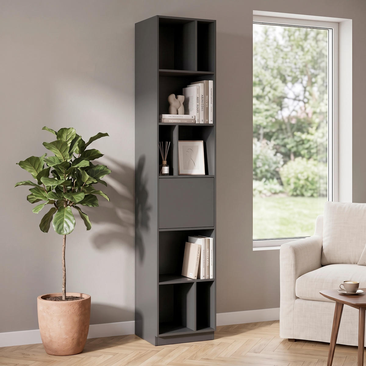 BUFFET 40/210/40 cm  in Schwarz  - Schwarz, Design, Holz (40/210/40cm) - Livetastic