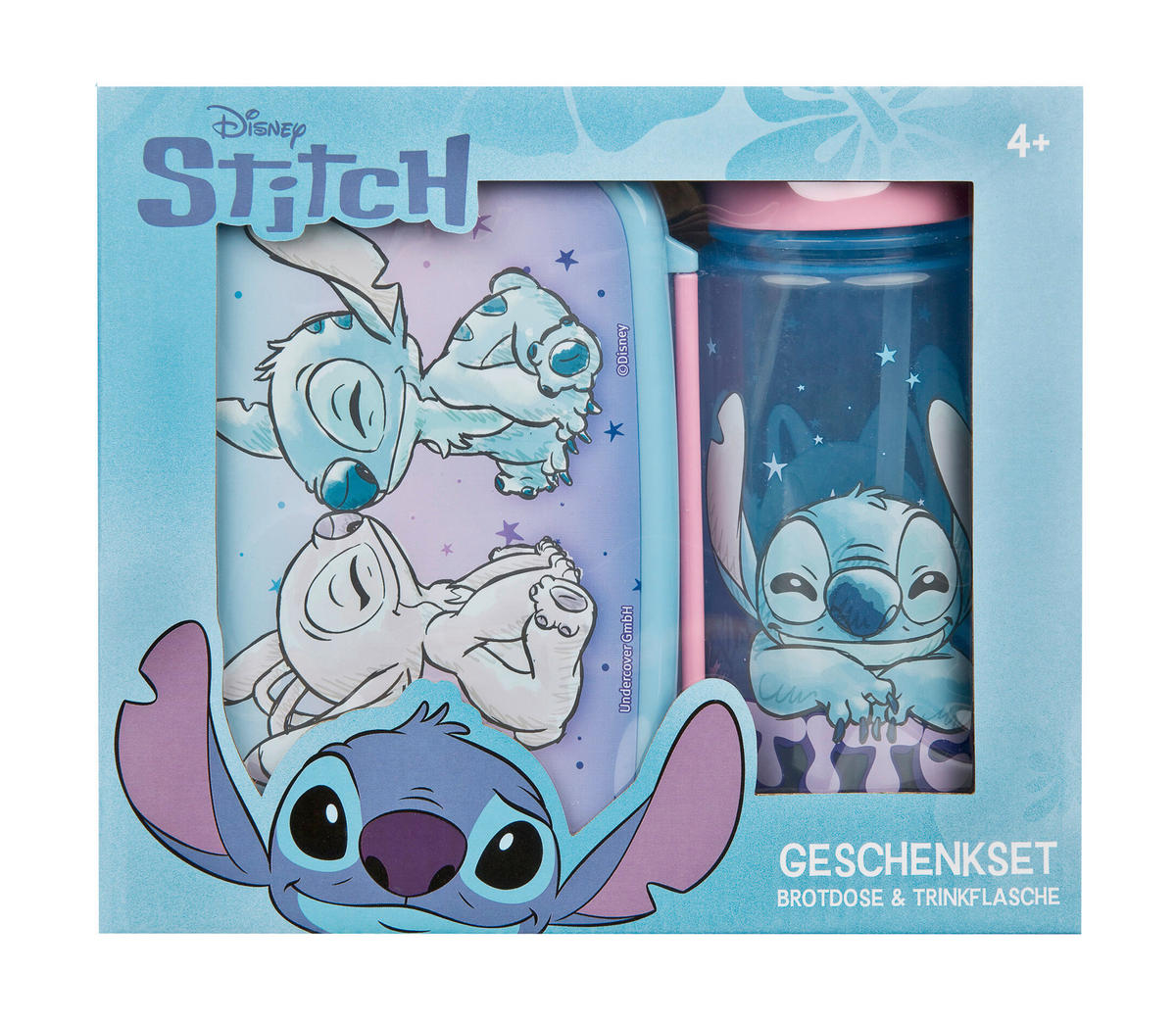KINDERGESCHIRRSET Stitch 2-teilig  - Blau/Rosa, Basics, Kunststoff (8,0/22,3/19cm) - Disney