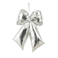 KARÁCSONYFADÍSZ - ezüstszínű, Basics, textil (30/21/7.5cm)