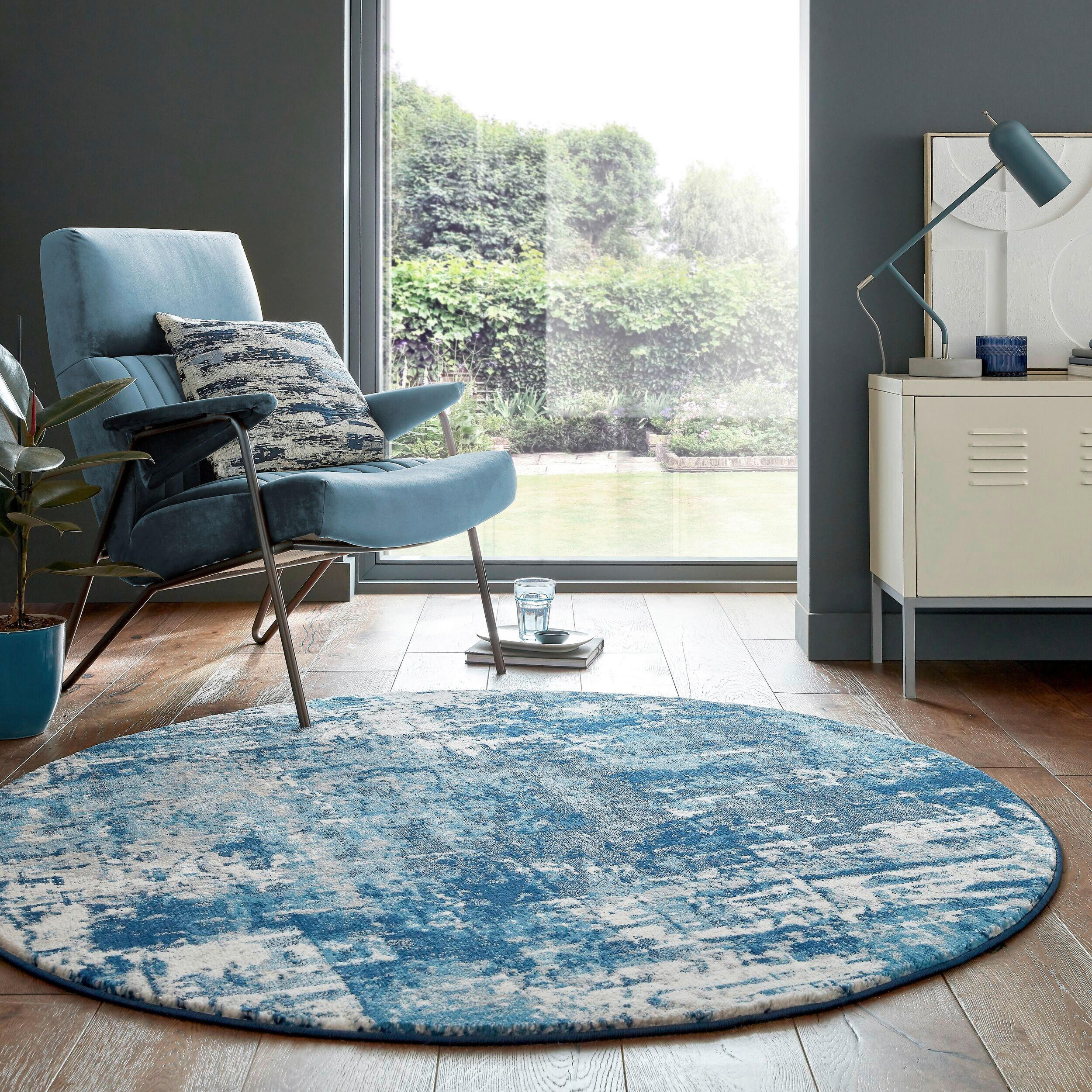 WEBTEPPICH 160/160 cm Cocktail Dunkelblau  - Dunkelblau, Basics, Textil (160/160cm)