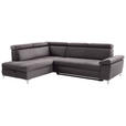 ECKSOFA in Samt Grau  - Chromfarben/Grau, KONVENTIONELL, Textil/Metall (206/271cm) - Carryhome