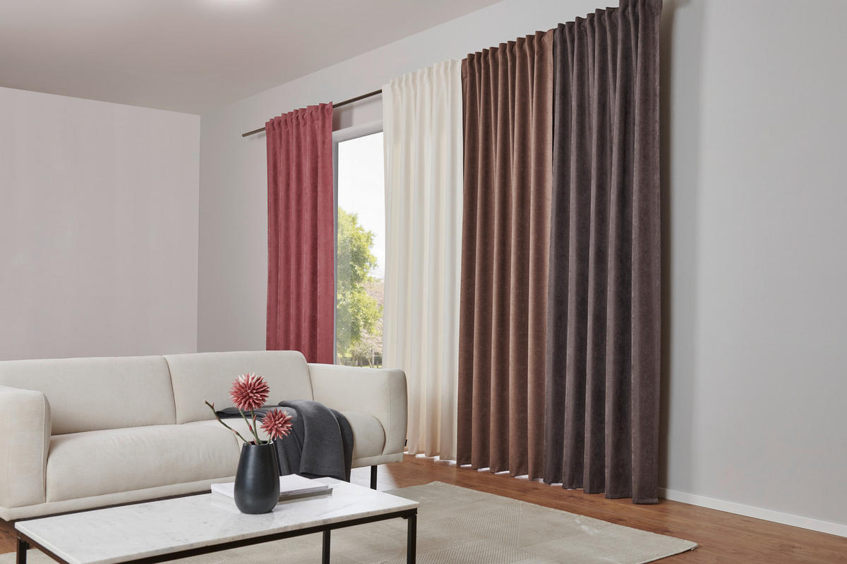FERTIGVORHANG blickdicht  - Taupe, Konventionell, Textil (140/245cm) - Esposa