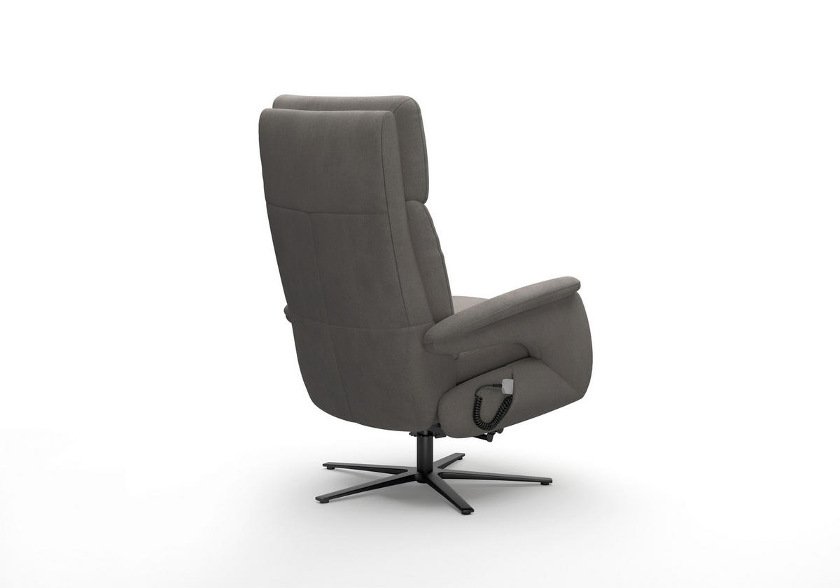 RELAXSESSEL in Textil Graphitfarben  - Schwarz/Graphitfarben, Basics, Textil/Metall (86/111/86cm) - Sit & More