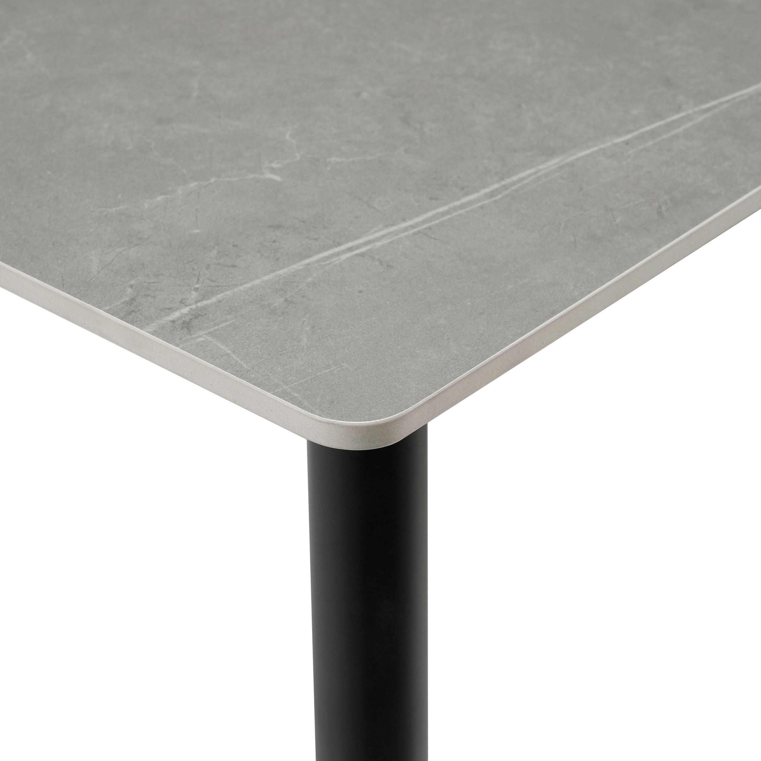 ESSTISCH in Metall, Keramik 140/80/76 cm  - Hellgrau/Schwarz, MODERN, Keramik/Metall (140/80/76cm) - MID.YOU