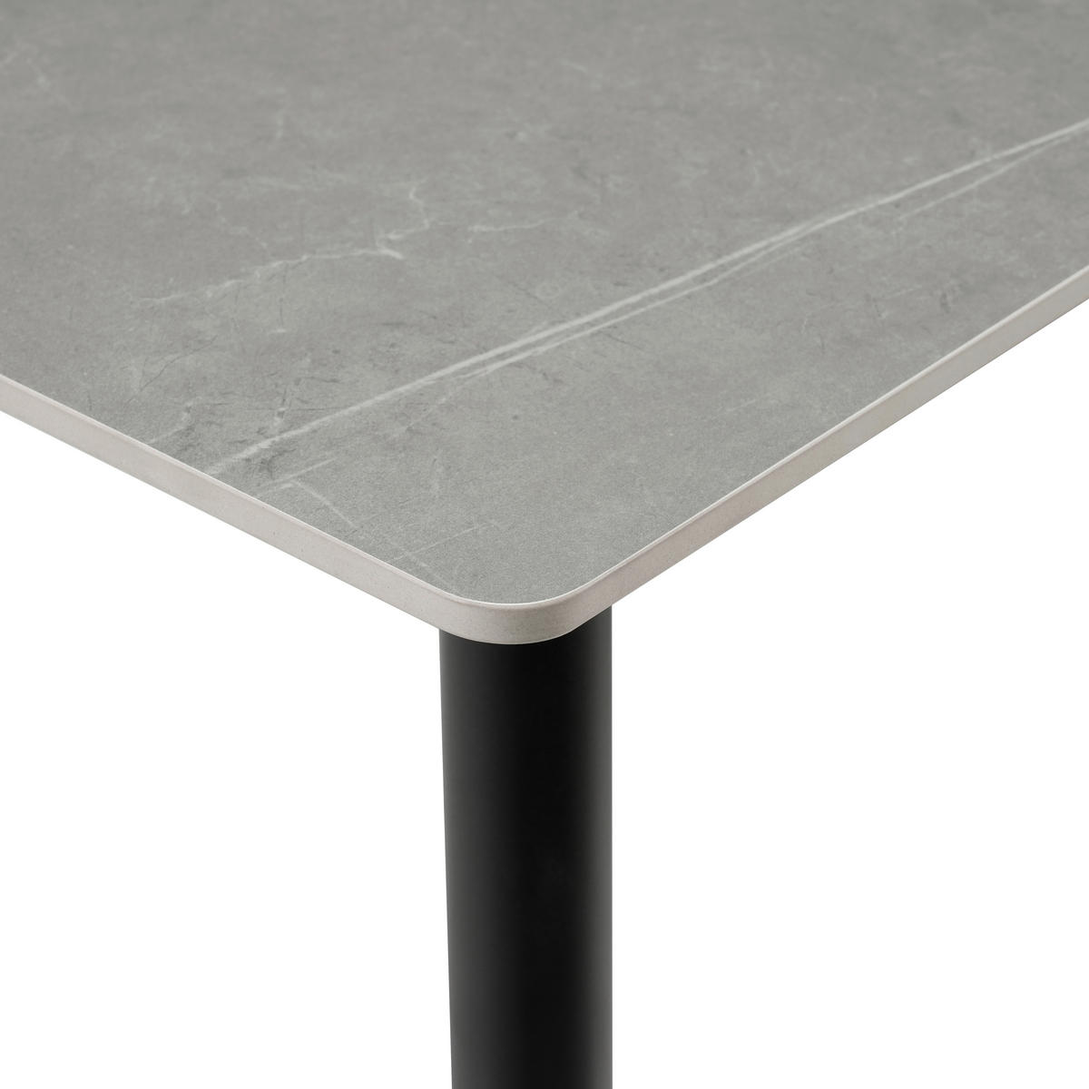 ESSTISCH in Metall, Keramik 140/80/76 cm  - Hellgrau/Schwarz, MODERN, Keramik/Metall (140/80/76cm) - MID.YOU