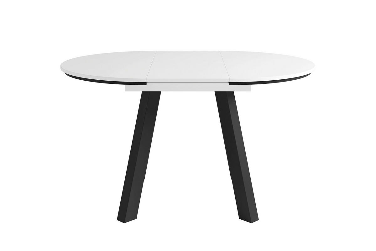 ESSTISCH 100/100/75,8 cm Nachbildung  Holzwerkstoff ausziehbar rund Weiß  - Schwarz/Weiß, MODERN, Holzwerkstoff (100/100/75,8cm) - MID.YOU