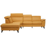 ECKSOFA in Echtleder Gelb  239/285 cm  - Gelb/Schwarz, Design, Leder/Metall (239/285cm) - Cantus