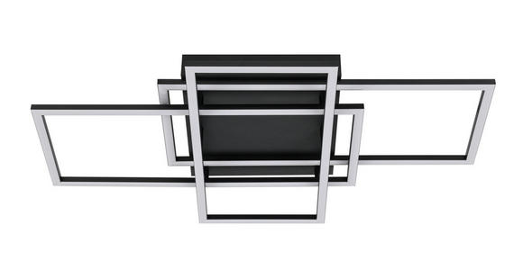 LED-DECKENLEUCHTE 58/36/7,5 cm   - Schwarz, Design, Kunststoff/Metall (58/36/7,5cm) - Novel