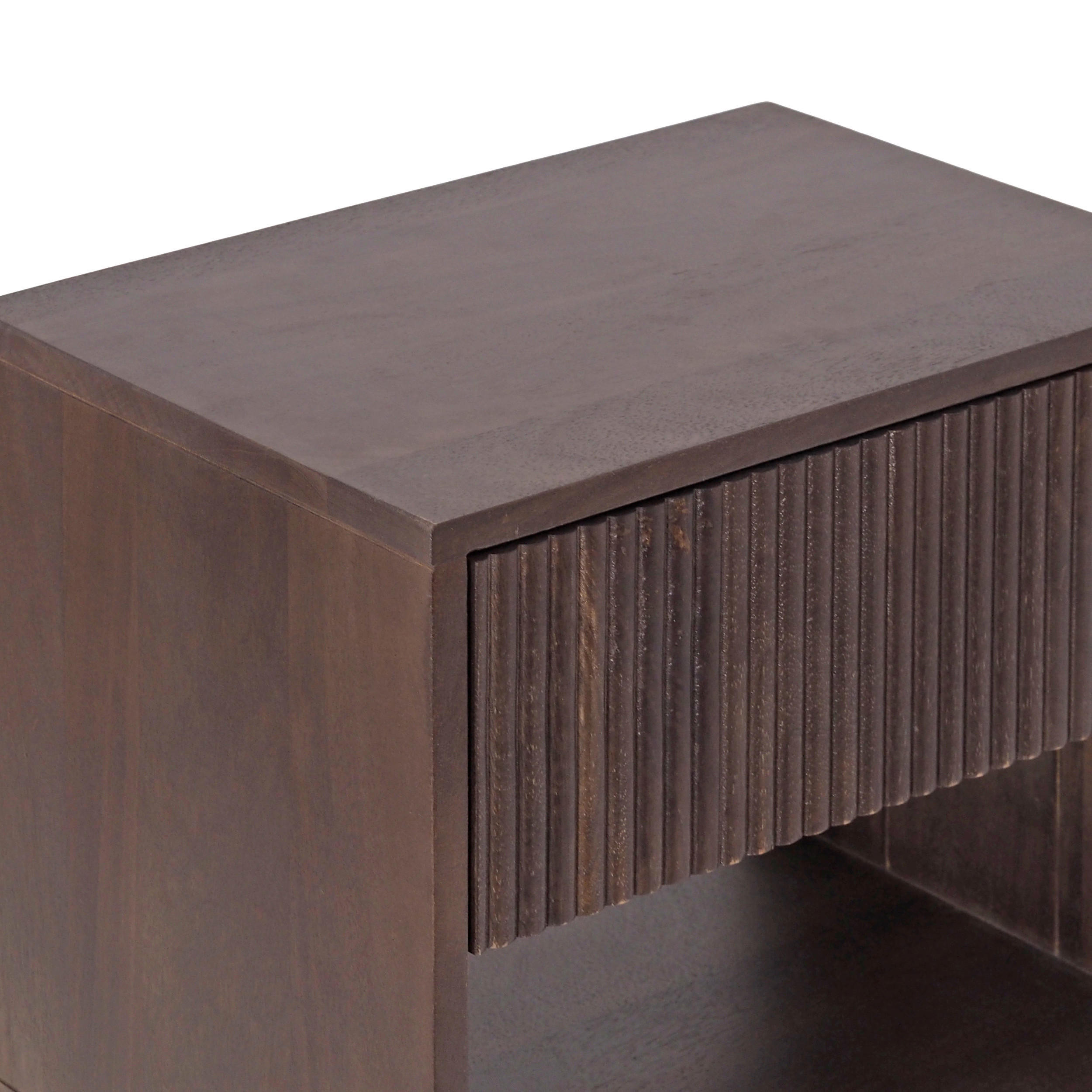 NACHTKÄSTCHEN 40/34/30 cm  in Hartholz Mangoholz Walnussfarben  - Walnussfarben, MODERN, Holz (40/34/30cm) - MID.YOU