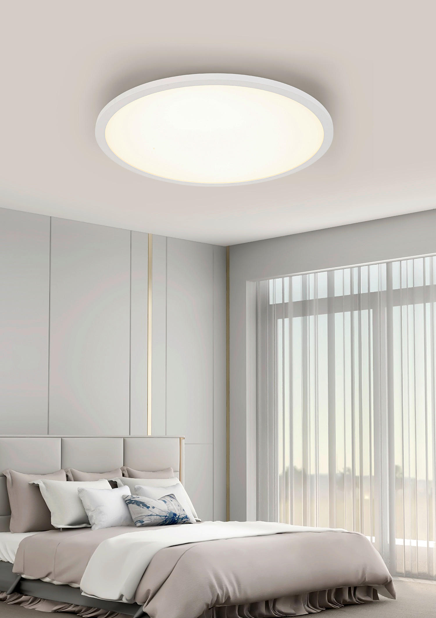 LED PANEL, 45/5 cm  - bílá, Basics, kov/plast (45/5cm) - Novel