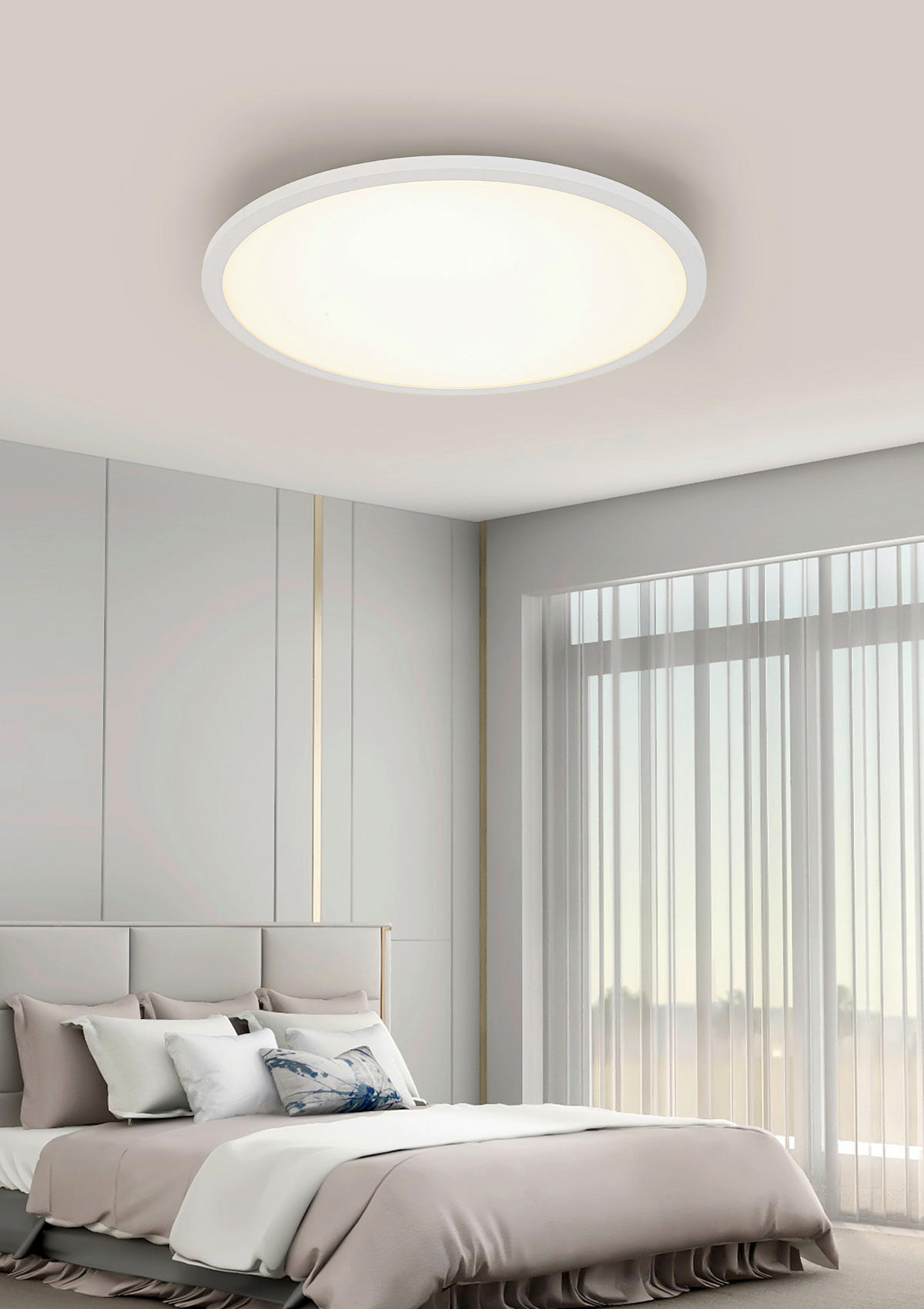 LED PANEL, 45/5 cm  - bílá, Basics, kov/plast (45/5cm) - Novel