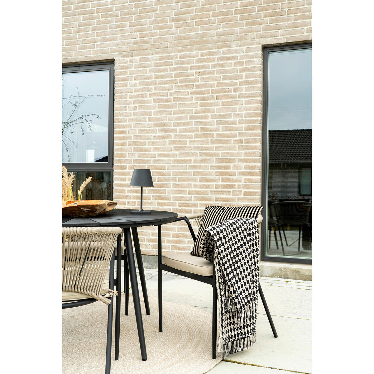 PLÄD Side Plaid 130/180 cm  - beige/svart, Basics, textil (130/180cm)
