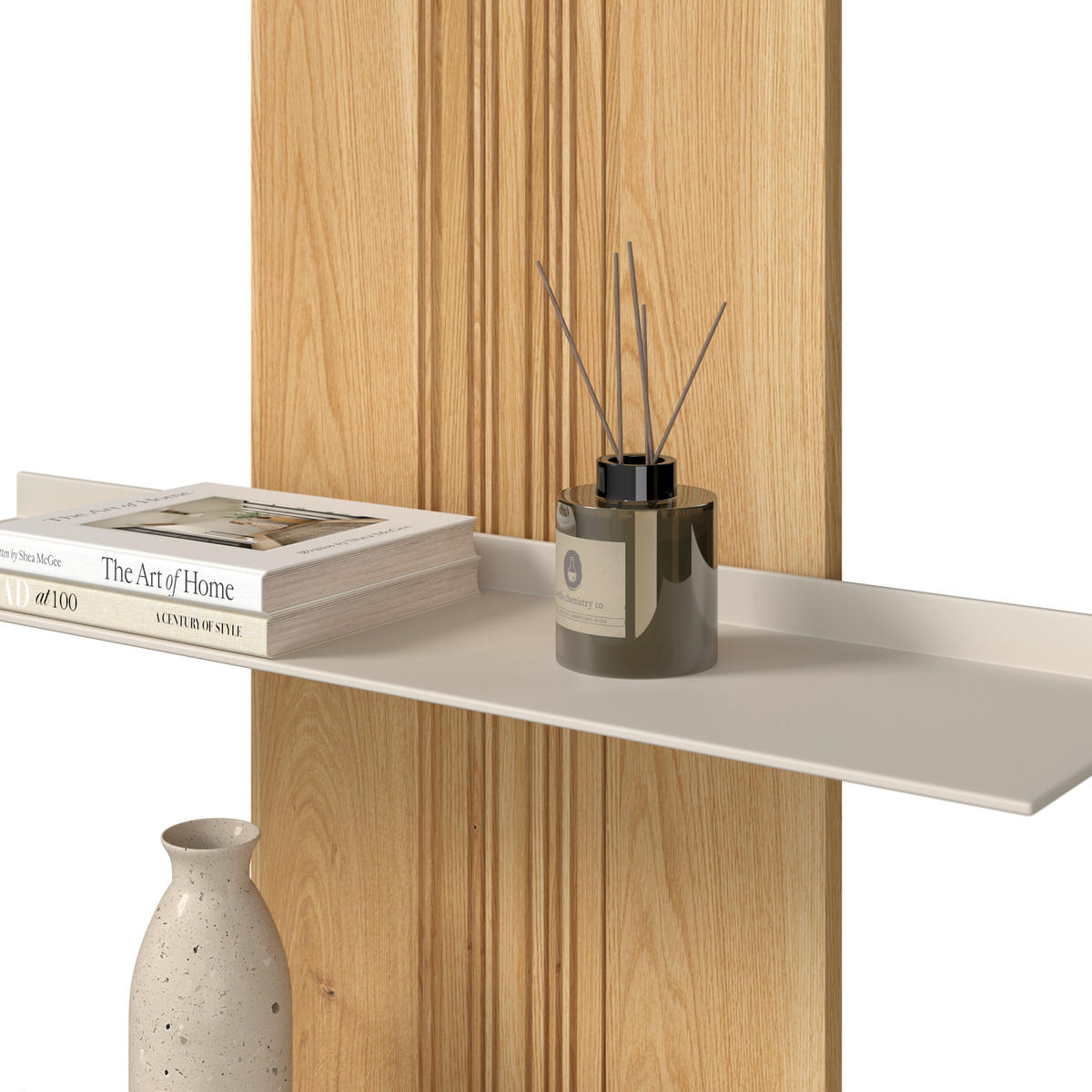 WOHNWAND  Kaschmir, Wildeiche 306,3/203,5/45,2 cm    - Kaschmir/Wildeiche, Design, Glas/Holz (306,3/203,5/45,2cm) - Dieter Knoll