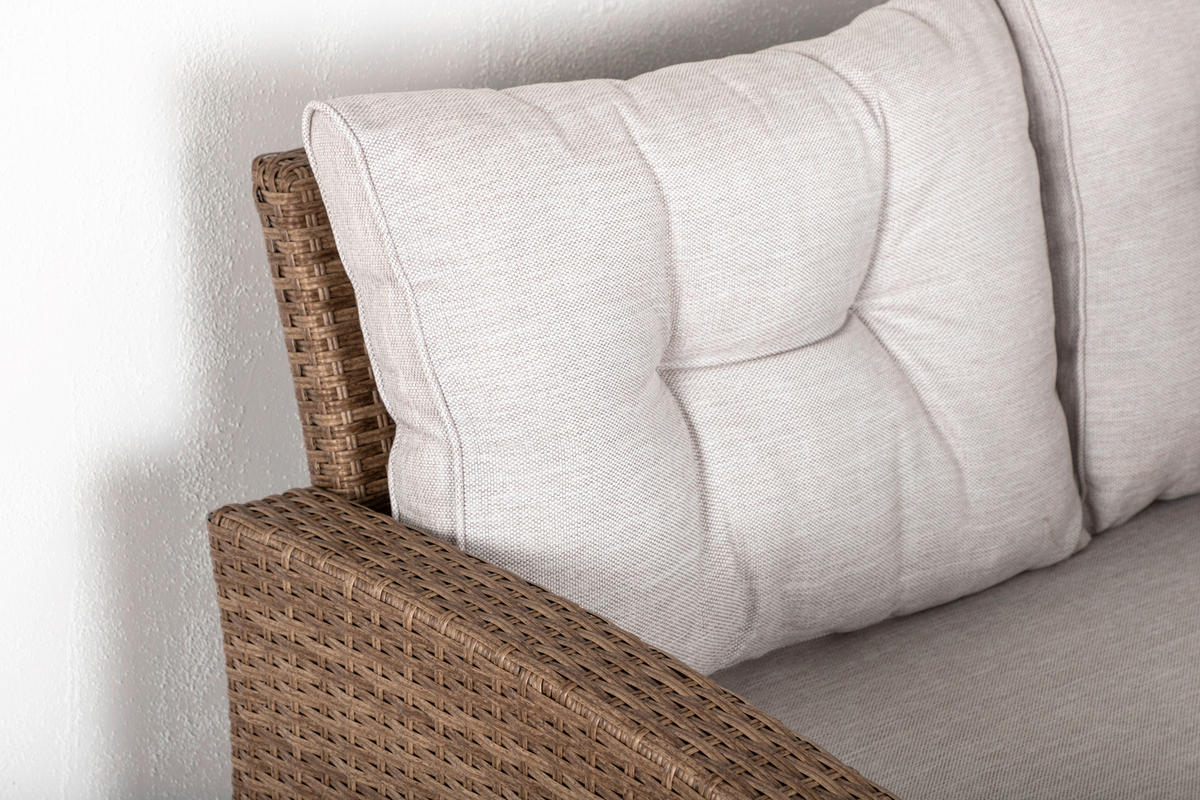 LOUNGEGARNITUR   Rattan  - Braun, KONVENTIONELL, Holz - Gardenson