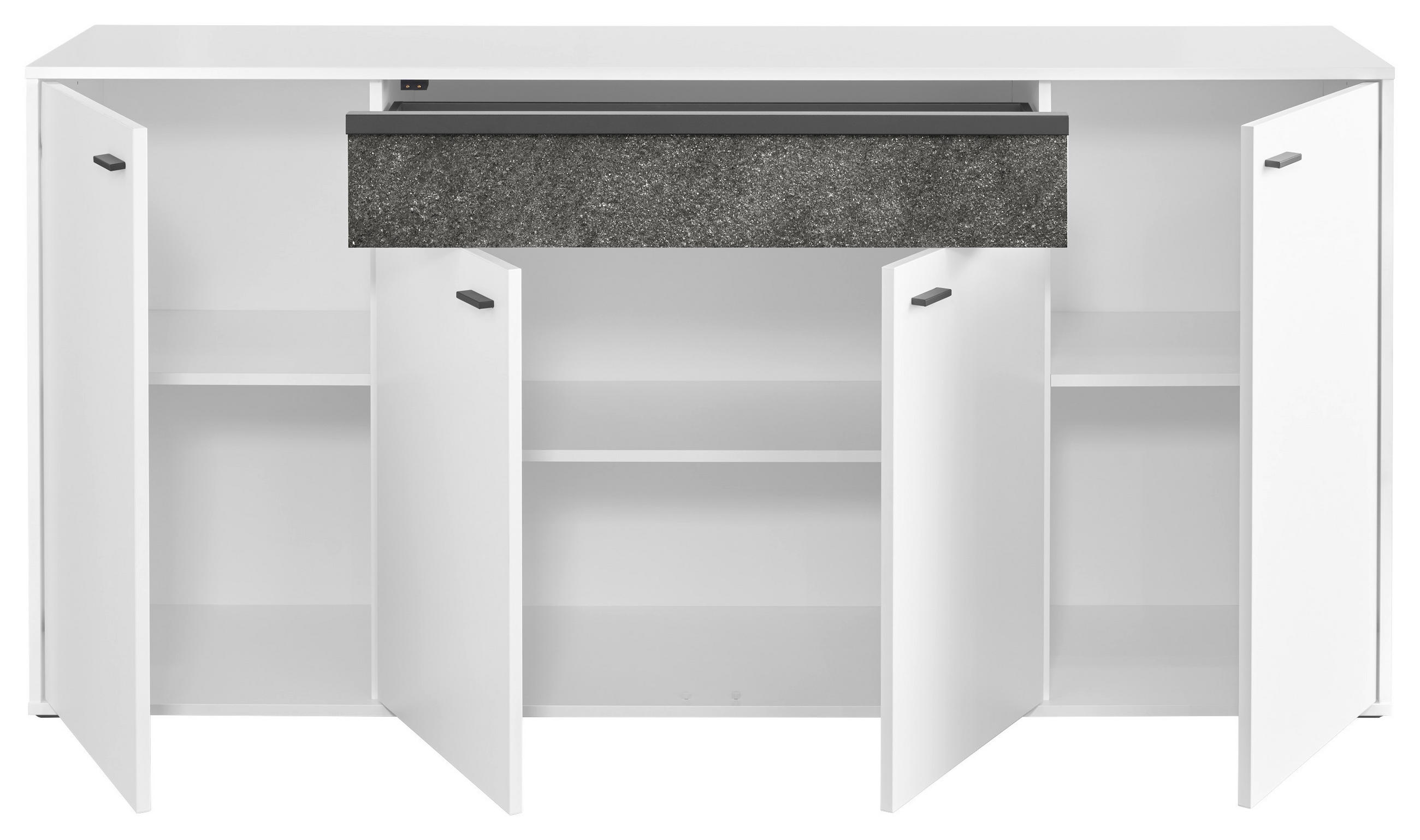 SIDEBOARD  in 183,7/88,6/43,8 cm  - Dunkelgrau/Weiß, Design, Holzwerkstoff/Stein (183,7/88,6/43,8cm) - SetOne by Musterring