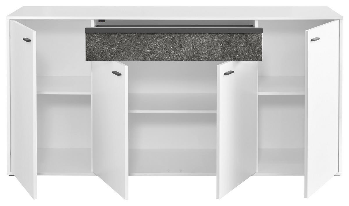 SIDEBOARD  in 183,7/88,6/43,8 cm  - Dunkelgrau/Weiß, Design, Holzwerkstoff/Stein (183,7/88,6/43,8cm) - SetOne by Musterring