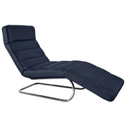 RELAXLIEGE in Textil Dunkelblau - Chromfarben/Dunkelblau, Design, Textil (65/91-110/170-190cm) - Chilliano