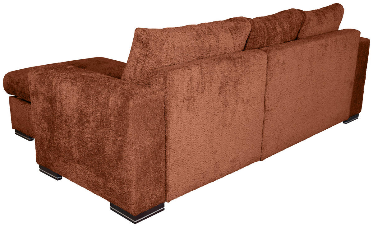 ECKSOFA Terracotta Webstoff  - Terracotta/Braun, KONVENTIONELL, Holz/Textil (170/235cm) - Carryhome
