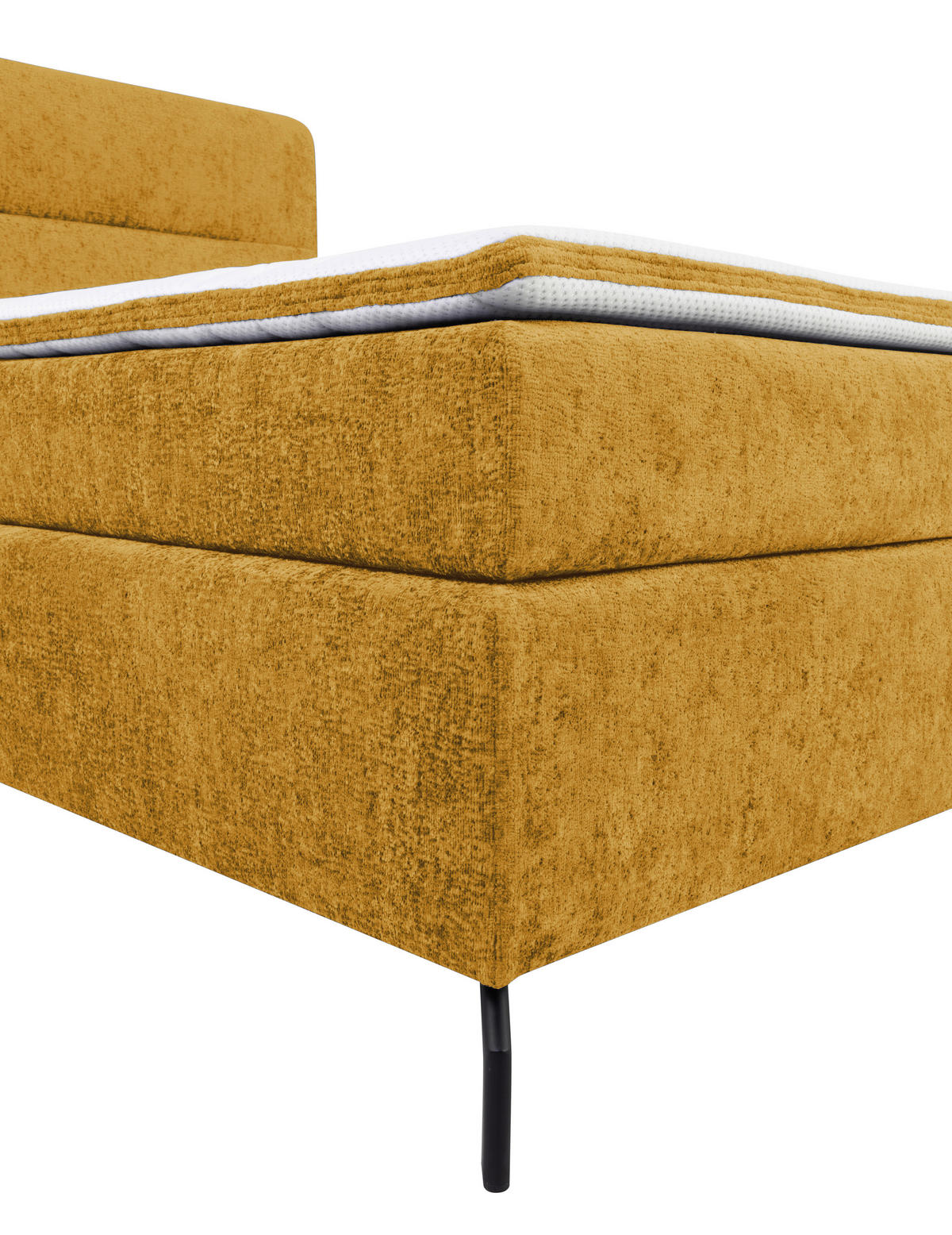 BOXSPRINGBETT 140/200 cm  in Currygelb  - Currygelb/Schwarz, Design, Textil/Metall (140/200cm) - Esposa