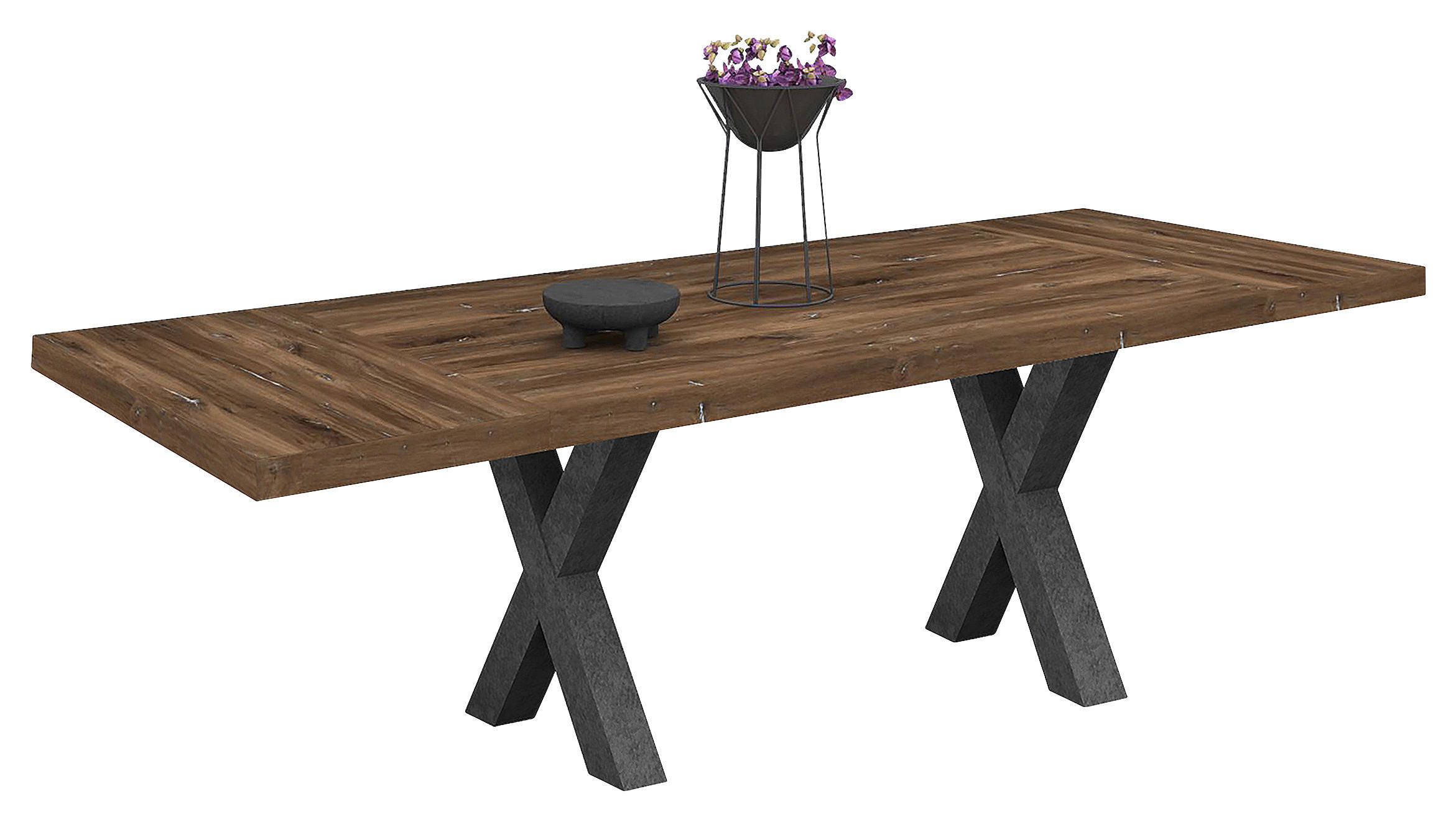 ESSTISCH 210(310)/100/77,5 cm Nachbildung  Holzwerkstoff ausziehbar, in verschiedenen Holzdekoren erhältlich rechteckig Grau, Eichefarben  - Eichefarben/Grau, MODERN, Holzwerkstoff (210(310)/100/77,5cm) - Hom`in