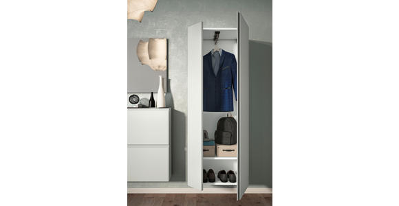 GARDEROBENSCHRANK Gardasee in 60/179/33 cm - Anthrazit/Weiß, Design, Holzwerkstoff (60/179/33cm) - Moderano