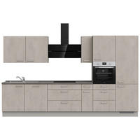 KÜCHENBLOCK 360 cm   in Grau, Schieferfarben  - Schieferfarben/Edelstahlfarben, MODERN, Holzwerkstoff/Metall (360cm) - Nobilia