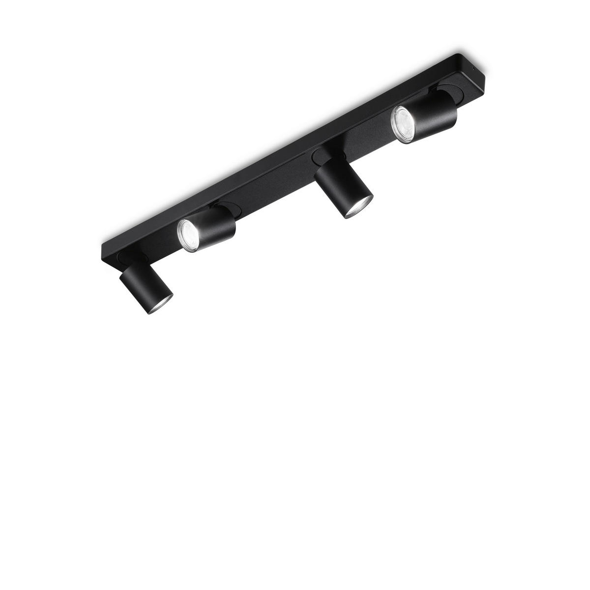 DECKENLEUCHTE    76/9/12,5/12,5 cm  - Schwarz, Basics, Metall (76/9/12,5/12,5cm) - Ideal Lux