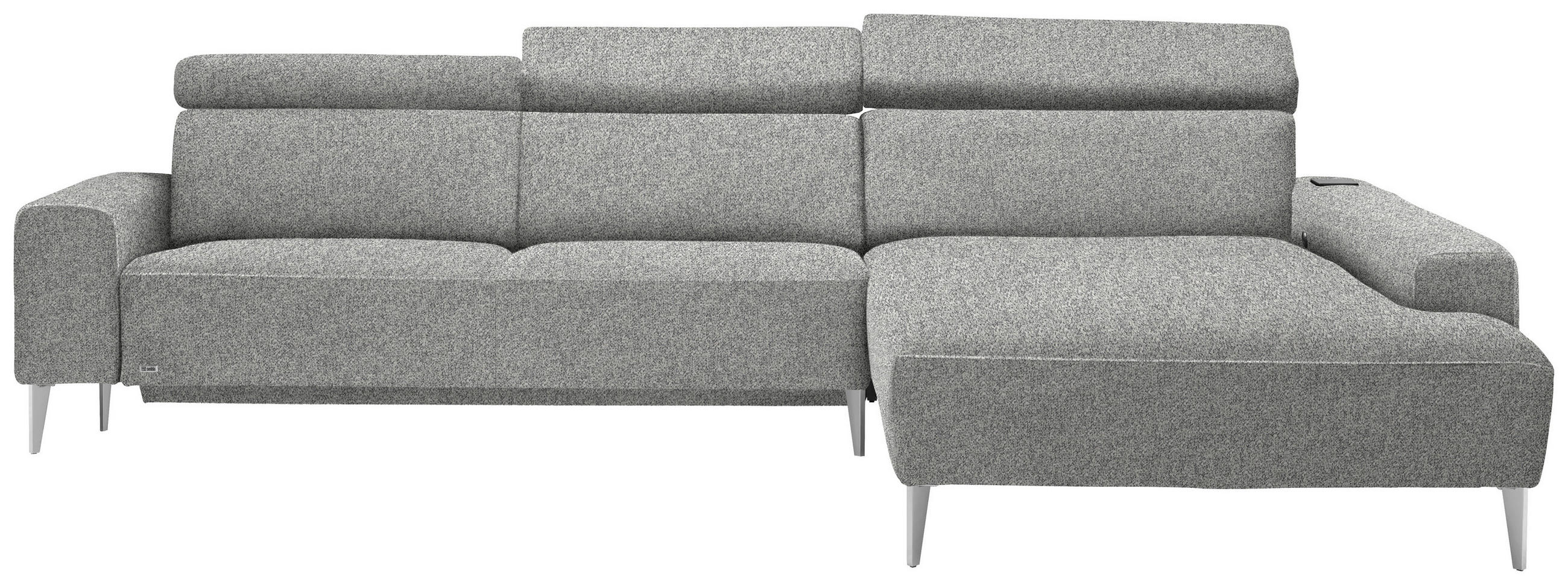 ECKSOFA  in Mikrovelours Naturfarben  308/205 cm  - Alufarben/Naturfarben, Design, Textil (308/205cm) - Sedda