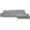 ECKSOFA  in Mikrovelours Naturfarben  308/205 cm  - Alufarben/Naturfarben, Design, Textil (308/205cm) - Sedda