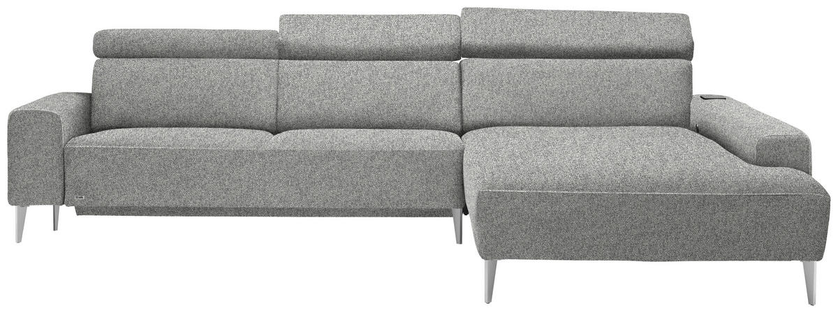 ECKSOFA  in Mikrovelours Naturfarben  308/205 cm  - Alufarben/Naturfarben, Design, Textil (308/205cm) - Sedda