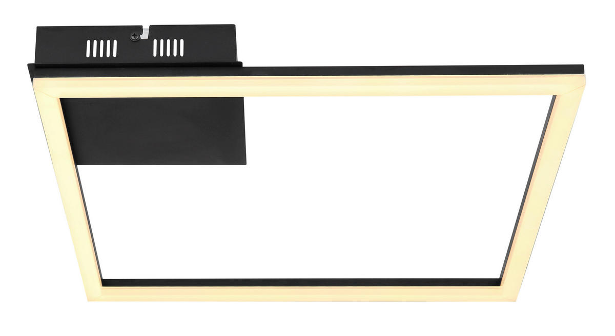 STROPNÉ LED SVIETIDLO, 40/40/5,5 cm - čierna/opálová, Design, kov/plast (40/40/5,5cm) - Globo