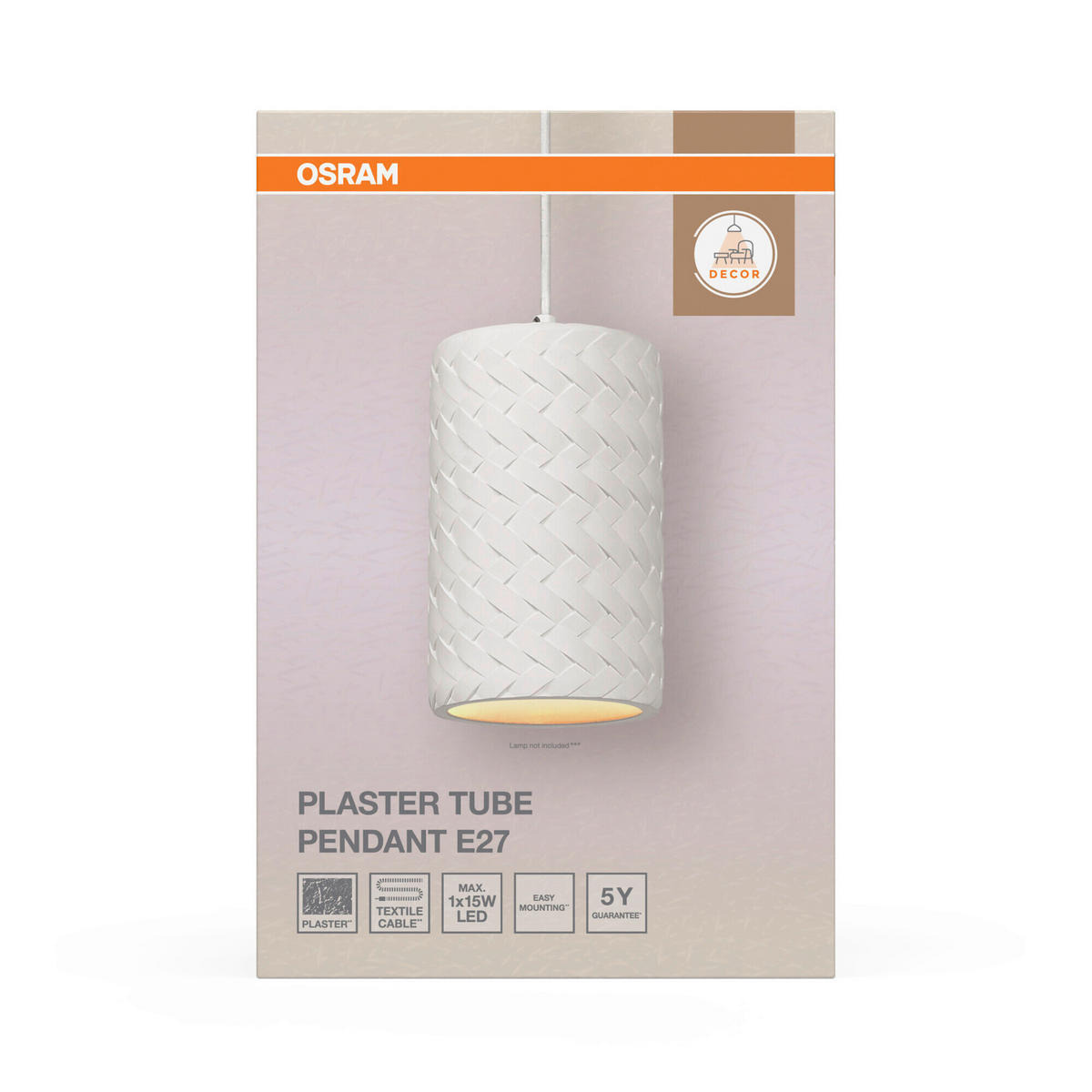 HÄNGELEUCHTE 14/128 cm  - Weiß, Basics, Stein/Metall (14/128cm) - Osram