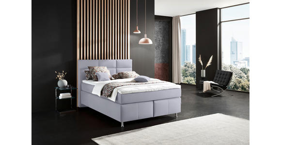 BOXSPRINGBETT 140/200 cm in Grau - Alufarben/Grau, KONVENTIONELL, Textil/Metall (140/200cm) - Dieter Knoll