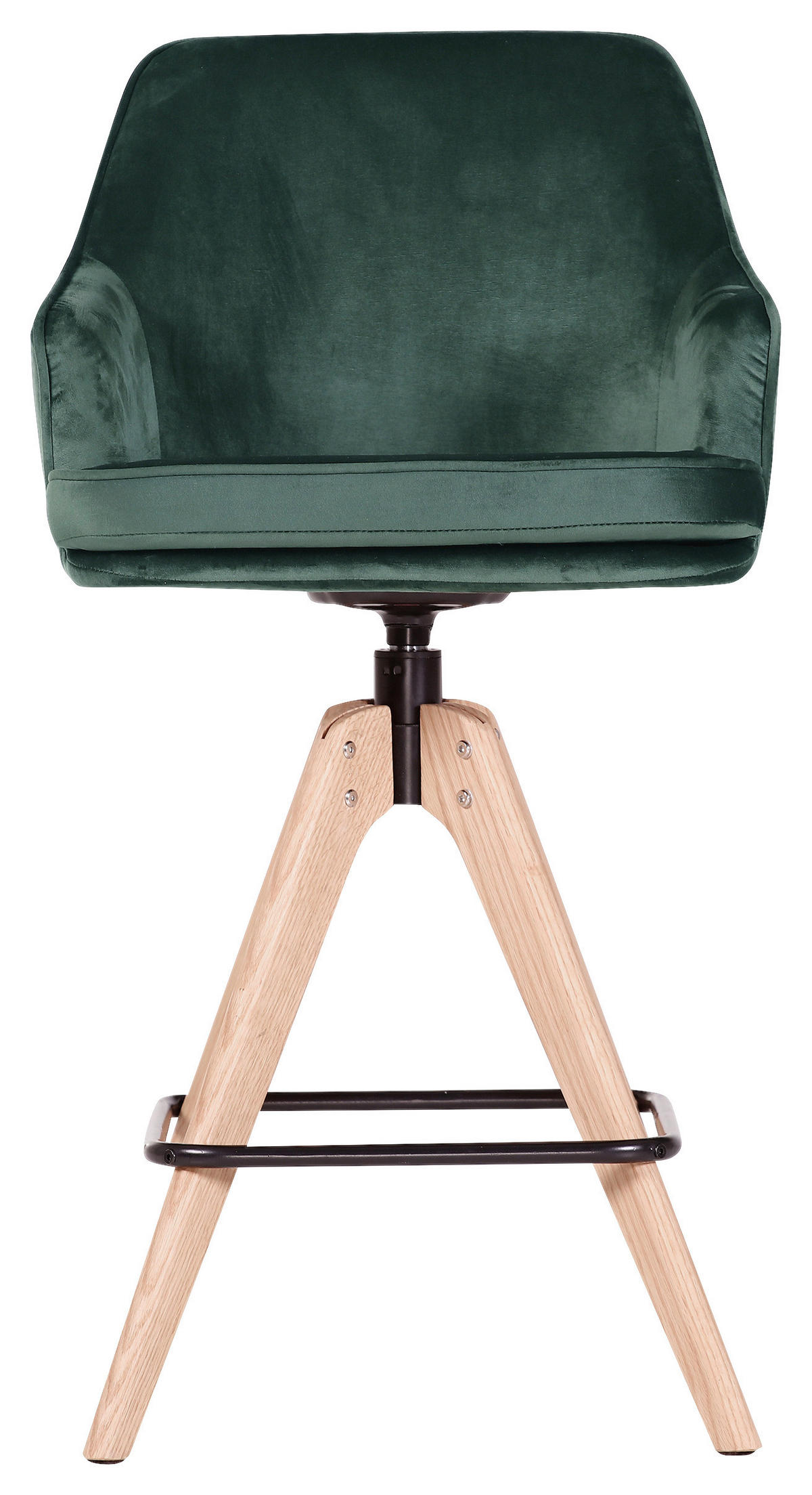 BARHOCKER in Textil Dunkelgrün  - Dunkelgrün/Eichefarben, MODERN, Holz/Textil (53/55/100cm) - Livetastic